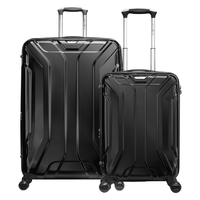 Samsonite/新秀丽拉杆箱套装 条纹旅行箱 时尚男女大容量 可拓展万向轮TSA密码箱 TS7 黑色20+28英寸 套装