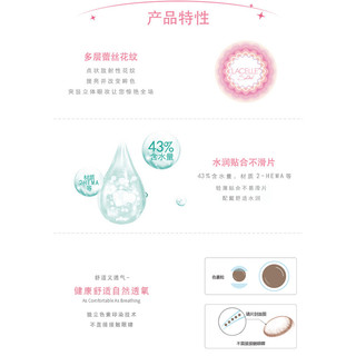 博士伦美瞳月抛少女彩色隐形眼镜蕾丝4片装 525
