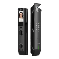 美菱 MELING智能门锁3D人脸识别指纹锁家用入户防盗门可视猫眼电子密码锁 星空黑【真双电+室内外双监控】