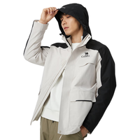 CAMEL 骆驼 冲锋衣男三合一可拆卸户外防风防水登山服 A13CA31071 幻影黑/橡木灰男