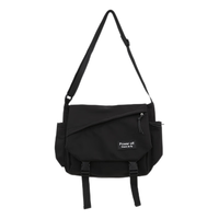 移动端、京东百亿补贴：双星 斜挎包男单肩包女韩版大容量邮差包休闲运动简约百搭学生上课包 黑色