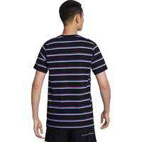 耐克（NIKE）男装短袖 23夏季运动服舒适透气圆领半袖健身训练潮流时尚条纹T恤 DZ2986-010 S(165/84A)