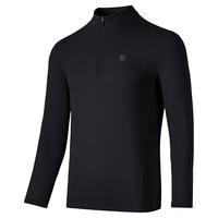 必迈男女秋季跑步魔方保暖长袖透气排湿超轻薄绒半拉链运动卫衣 暗夜黑 女 M