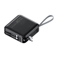 勒盛【3C认证 所有手机能充】充电宝自带插头自带线超级快充3万毫安大容量适用于苹果华为小米安卓系列 版经典黑3万毫安（自带2线）