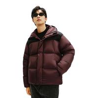 网易严选【热吐司Pro】三防超蓬零压加厚90白鸭绒鲜绒面包羽绒服保暖无压 麒麟褐-连帽拼色 L