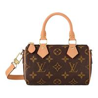 LOUIS VUITTON 欧洲LV路易威登NANOSPEEDY女士棕色帆布老花牛皮拉链开合手袋