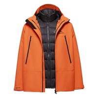 波司登（BOSIDENG）冬户外羽绒服男女款简约风高鹅绒三合一冲锋衣B30142450 太阳橙2123 170/92A