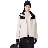 伯希和（Pelliot）户外冲锋衣三合一男女秋季防水硬壳登山外套124301030白3XL 【女款】漫暮黑+暖日白 XXXL