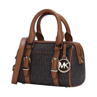 MICHAEL KORS BEDFORD系列 女士手提波士顿包 32F9G06C0B 棕色拼色 迷你