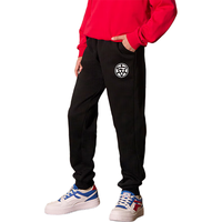 李宁 LI-NING童装儿童运动裤子男小大童经典加绒保暖束脚卫裤160YKLU321-1 黑色(加绒-1)