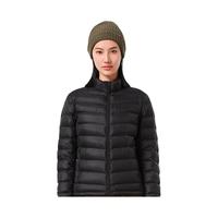 伯希和 羽绒服800蓬男女轻薄排骨鹅绒立领连帽防风保暖外套内胆 女-曜石黑 S