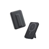 邦克仕（Benks）【小巧便携】磁吸充电宝MagSafe适用苹果15promax外接电池14双向快充移动电源13轻薄背夹 支架款【子夜黑】6000mAh|超薄小巧