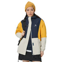 CAMEL 骆驼 熊猫系列三防冲锋衣硬壳外套户外登山服 AA2223a5457 暮蓝/姜黄/燕麦灰女