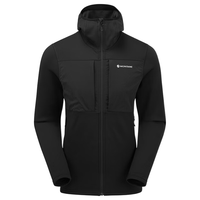 MONTANE盟泰恩FURY XT户外软壳衣男防风弹力连帽抓绒外套 BLACK 黑色 XL