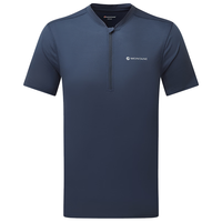 MONTANE盟泰恩DART NANO ZIP 男款速干轻量化短袖T恤户外运动登山防晒服 ECLIPSE BLUE 日蚀蓝 L