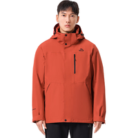 PELLIOT 伯希和 冲锋衣男女三合一外套23户外可拆卸防风防水夹克秋冬登山服 绯影红/两件套 S