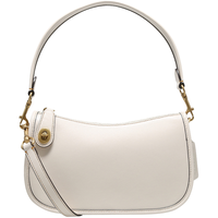 COACH 蔻驰 Swinger系列 女士牛皮革单肩麻将包 C0638 B4 HA 粉白色 小号