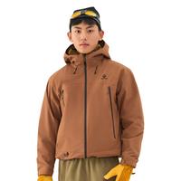 探拓（TECTOP）冲锋衣男内里加绒保暖透气户外服秋冬季休闲夹克冲锋外套 男款中国红 2XL 通用