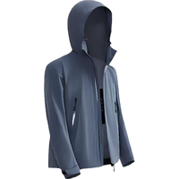 京东京造【穿山甲700系列】超耐撕冲锋衣弹力硬壳外套男女同款 蓝灰色 XL