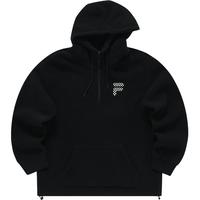 FILAFUSION斐乐潮牌卫衣男女装仿羊羔绒保暖连帽套头上衣 正黑色-BK 160/84A/XS