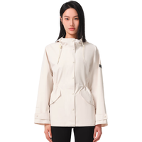 伯希和（Pelliot）单层冲锋衣女款春秋休闲风衣夹克外套户外防风防水登山滑雪服 暖日白 M