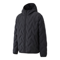 /可隆 KOLON SPORT轻量羽绒服 男子便携防风保暖露营连帽鹅绒夹克 LHDJ4WTK31-CC 炭黑 2XL 185/104A