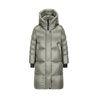 天石鹅铠甲白鹅绒羽绒服男女中大童长款冬户外东北严寒保暖2.0版G614 苍松绿色 男女同款 160