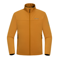 诺诗兰【雁荡】24秋冬男女三防软壳衣防泼水徒步户外登山夹克外套 棕黄色-立领05E 180