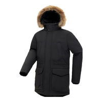 奥索卡OZARK羽绒服男女同款 冬季毛领防风羽绒服休闲外套156612 黑-301 M (170)