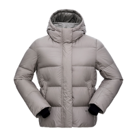 君羽女超轻鹅绒羽绒服800蓬松度白鹅绒户外时尚连帽羽绒服F52132 灰棕色 M（105-115斤）
