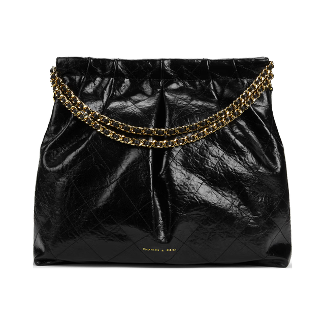 CHARLES & KEITH 大容量 女士托特包  Black黑色 中包