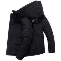 JEEP SPIRIT羽绒服男冬季短款工装外套加厚袄子宽松防寒服 黑色 XL(125斤-140斤)
