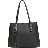 百思图时髦休闲大容量托特包单肩包女X3259DX3 黑色 F