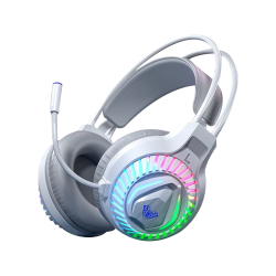 狼蛛 S605 7.1声道听声辩位 典雅白 USB+3.5mm接口 头戴式游戏耳机