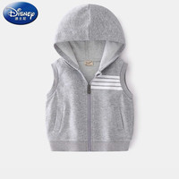 迪士尼(Disney)男童马甲连帽秋款外穿百搭25新款韩版帅气儿童坎肩背心宝宝马甲 灰色