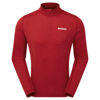 MONTANE盟泰恩 DART ZIP NECK 户外速干衣男圆领透气除臭登山徒步 ACER RED 桃心红 L