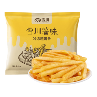 Snow Valley 薯味 3/8原味冷冻粗薯条半成品 2斤/袋空气炸锅食材预制菜
