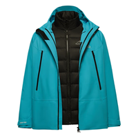 波司登（BOSIDENG）冬户外羽绒服男女款简约风高鹅绒三合一冲锋衣B30142450 旷野蓝5749 165/88A