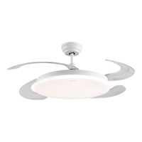三雄极光LED风扇灯护眼隐形吊扇灯智能分控餐厅灯具客厅厨房灯具 风悦48寸71W四叶三色调色