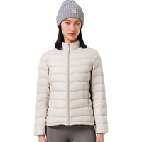 伯希和户外轻薄羽绒服男女秋冬款800蓬鹅绒防风保暖立领外套配收纳袋 米白色【女款】 L