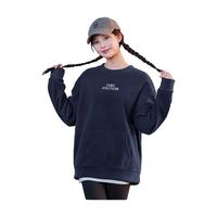 骆驼（CAMEL）抓绒卫衣中性男女同款圆领宽松套头衫 J34CZ0L0608 黑夜蓝 M 【男女同款】0608，黑夜蓝