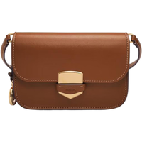 Fossil/化石Lennox女士小号翻盖斜挎包可爱小方包奢侈品潮牌ZB1926200 Brown os