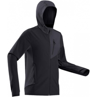 迪卡侬登山夹克软壳衣防风衣男薄款外套运动休闲外套ODT1 TREK900 男款黑色 XXL