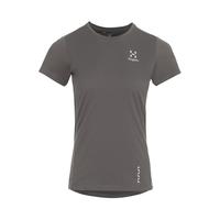 女式深灰色薄款修身运动T恤透气