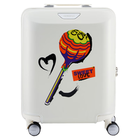 美旅24年旅行箱男女同款拉杆箱棒棒糖联名行李箱QZ2 奶油白/橘色 18英寸