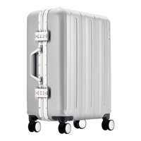 爱华仕 OIWAS铝框行李箱轻音飞机轮密码拉杆箱时尚商务行李箱6505 银色 20英寸可登机箱