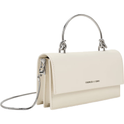 CHARLES & KEITH CHARLES&KEITH24夏金属手提链条斜挎小方包女CK6-10840559-A Cream奶白色 XS