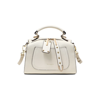 天美意（TEENMIX）女包牛皮枕头包百搭吐司包女士时尚通勤斜挎手提包大容量单肩包女 白色【主推款】