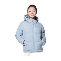 黑冰24女短款连帽650+蓬户外加厚防风保暖羽绒 灰蓝 XL