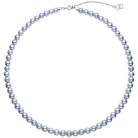 meluxe美奈 akoya灰海水珍珠项链圆形微微瑕真多麻色串珠项链 A款【5.5-6mm】